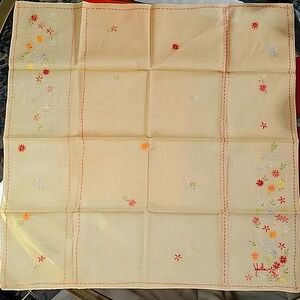 Vintage Handkerchief Cotton handmade embroidery